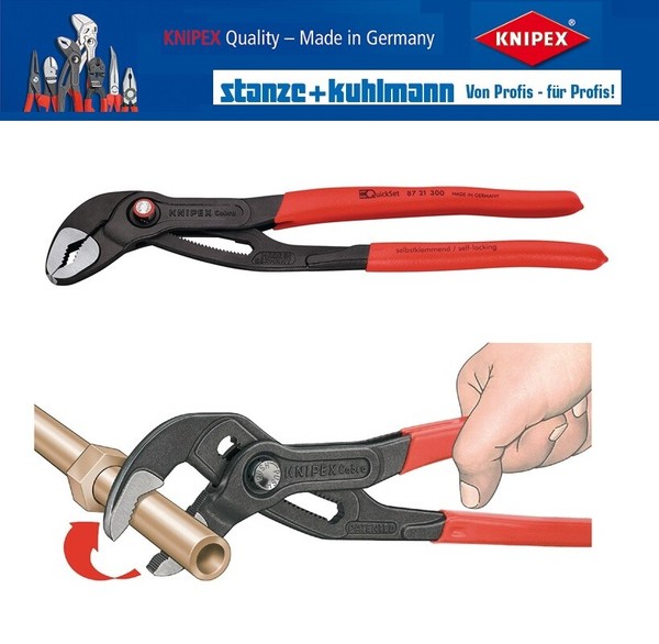 Knipex 87 21 300 Wasserpumpenzange Cobra® LäNge 300 Mm Spannweite 60 Mm-image