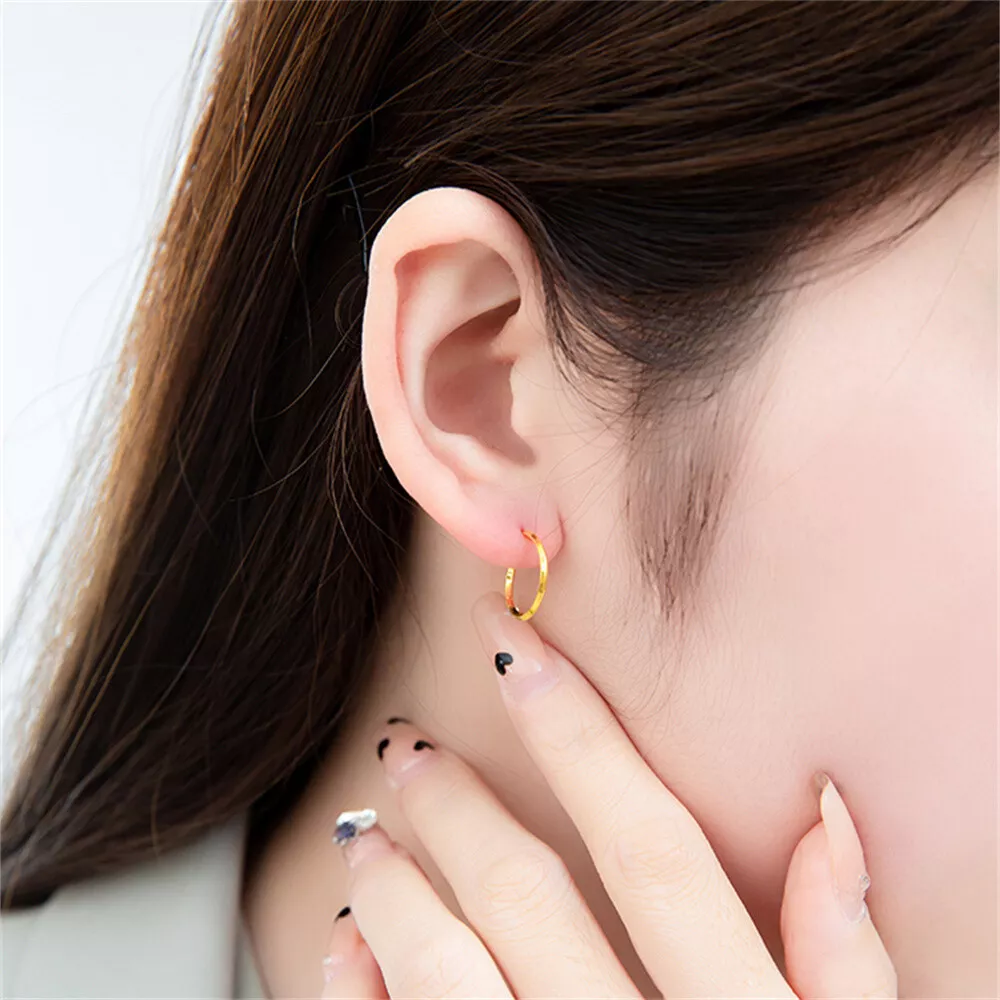 Cute Cubic Zircon 18K Gold Stud Earrings for Women Wedding Jewelry Gift |  eBay