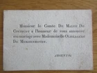 WEDDING SHARE COUNT OF MALET DE COUPIGNY to Miss Olislagers of Merssenhoven