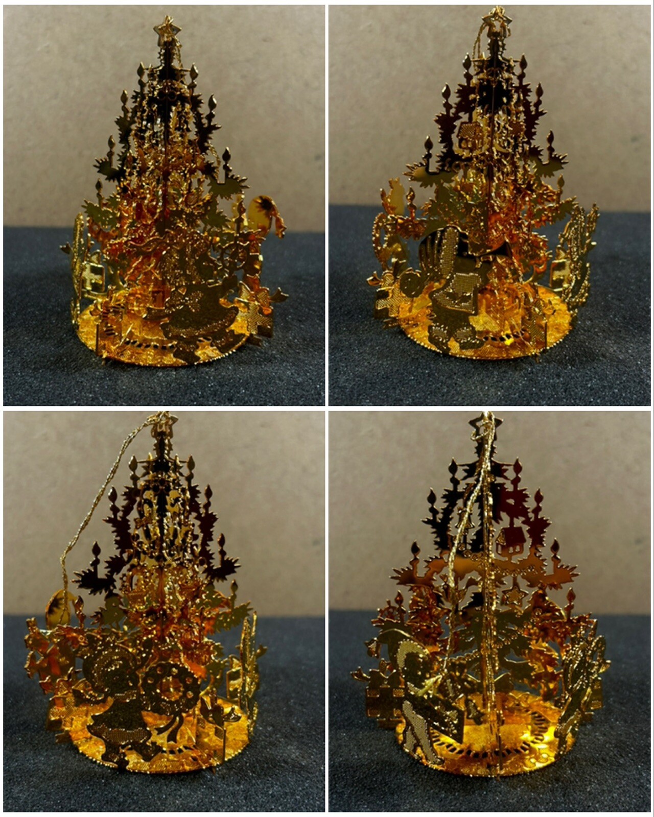 Vintage Danbury Mint Gold Christmas Ornament Collection 1992 Set Of 12