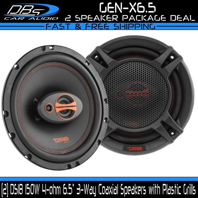DS18 GENX6.5 6.5" Car Coaxial Door Speakers 150W 4ohm 6.5in 3Way Fullrange eBay