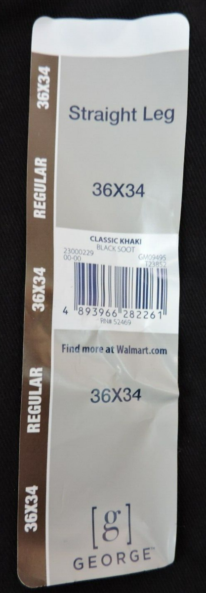George Men's Regular Straight Fit Pants 36 x 34 | eBay