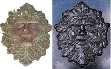 Mold GREEN MAN FACE PLAQUE  Old Man Tree wood spirit faces Greenman D29