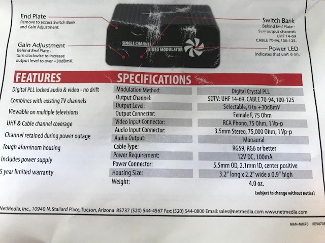 Modulateur HDMI,Convertisseur numérique AV vers RF HDM69 Modulateur