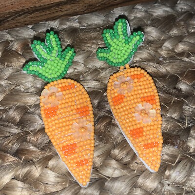 Bugs Bunny CARROT   Easter Seed Bead Lightweight 2.5'' Earrings BRAND NEW  #5