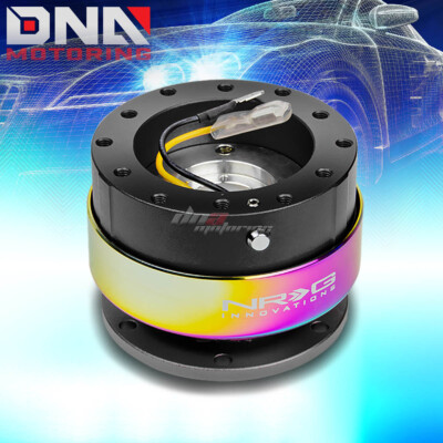 NRG GEN 2.0 STEERING WHEEL/HUB 6-BOLT QUICK RELEASE ADAPTOR BLACK+NEO CHROME