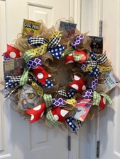 Handmade Teacher Wreath with Laminated Book Covers, 2 Feet Wide
