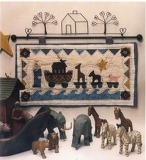 PATTERN-SWEET NOAH'S ARK APPLIQUE & STITCHERY WALL HANGING-FROM THE POWDER MILL