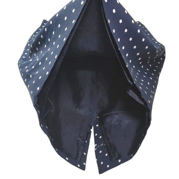 Gonna a matita vintage Yves Saint Laurent taglia 12 a pois blu navy bianca