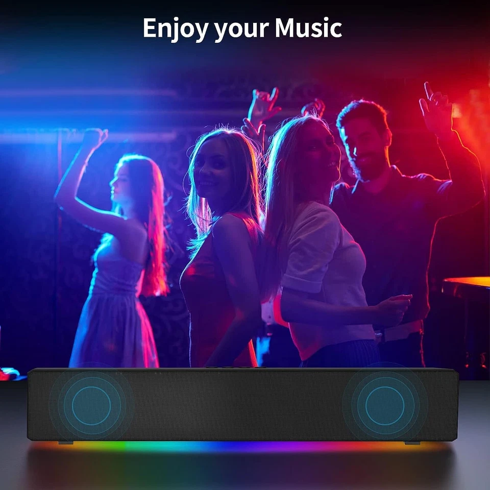 Stereo Soundbar with RGB, Bluetooth 5.0 Speaker With Multi Lights - Image 4 of 4