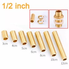 1/2" 3/4" BSP Male Long Brass Running Nipple Pipe Fitting Connector 30-120mm