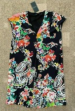 Womens Lauren Ralph Lauren Sleeveless V Neck Dress Black Multi Size 4