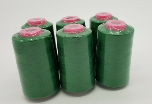 Lot of 6 Big Spools Kelly Green Serger Sewing Thread 6000 YARDS Per Cone T27 S/2 - Picture 8 of 12
