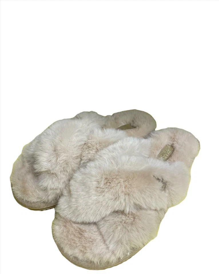 MICHAEL KORS Women s Camel Lala Faux Fur Slide Sandals 8 M eBay