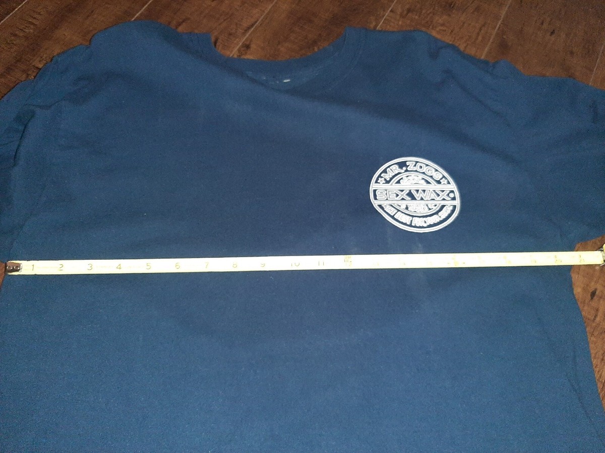 Navy Mr. Zog's SEX WAX Tee SHIRT SURF SKATE L Spicoli Authentic