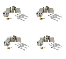 4 Pack Hidden Shackle Padlock w/ Hasp Steel Hockey Puck Lock Chrome Coating 2...