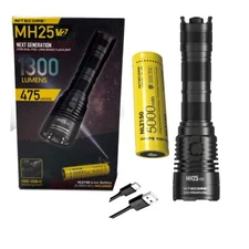 Nitecore MH25 V2 (Upgrade from MH25GT)Rechargeable  Flashlight 3Amp Wall Adapter