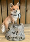 Red Fox My Garden Sign Resin Vivid Arts Indoor Outdoor Decoration Height 16cm