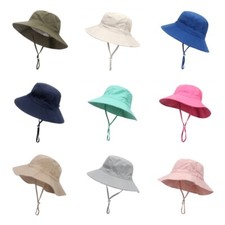 Kid Boy Girl Solid Bucket Fisherman Hat Summer Sun Protection Beach Cap YS24109