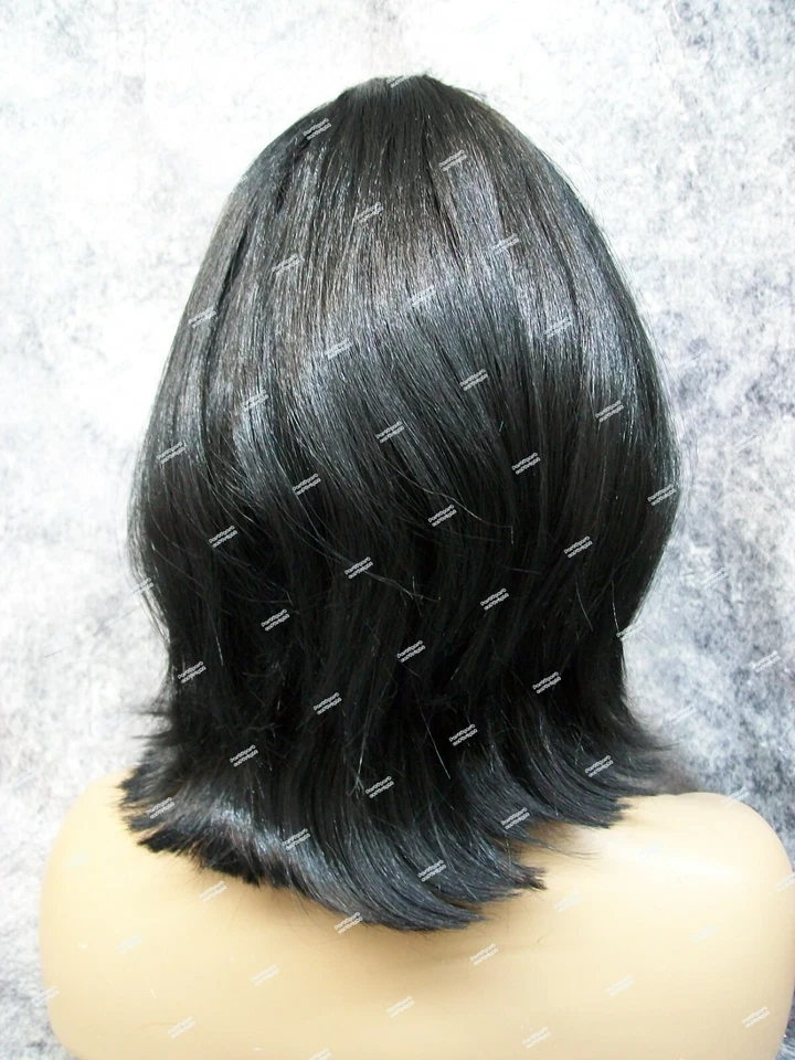 Black Starlet Wig 60s Bouffant Anime Cosplay Retro Sock Hop Waitress Cheerleader - Image 4 of 4