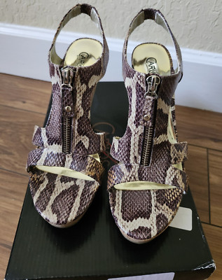 CARLOS By Carlos Santana Pursuit Womens 8M Brown/Tan Snakeskin Print NEW