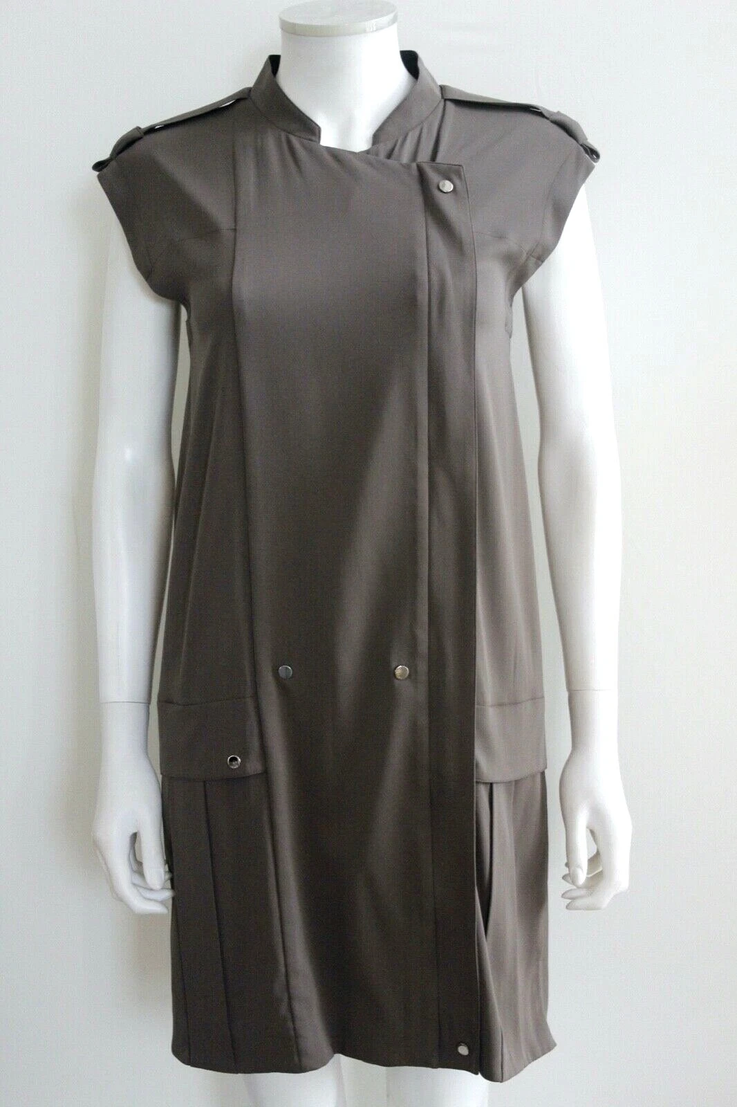 Robe armée kaki en soie Gucci Shift 42 Royaume Uni 10 