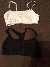 Fruit Of The Loom Girls Band Size 34 Black  White 2-Pack Beginner Training Bras