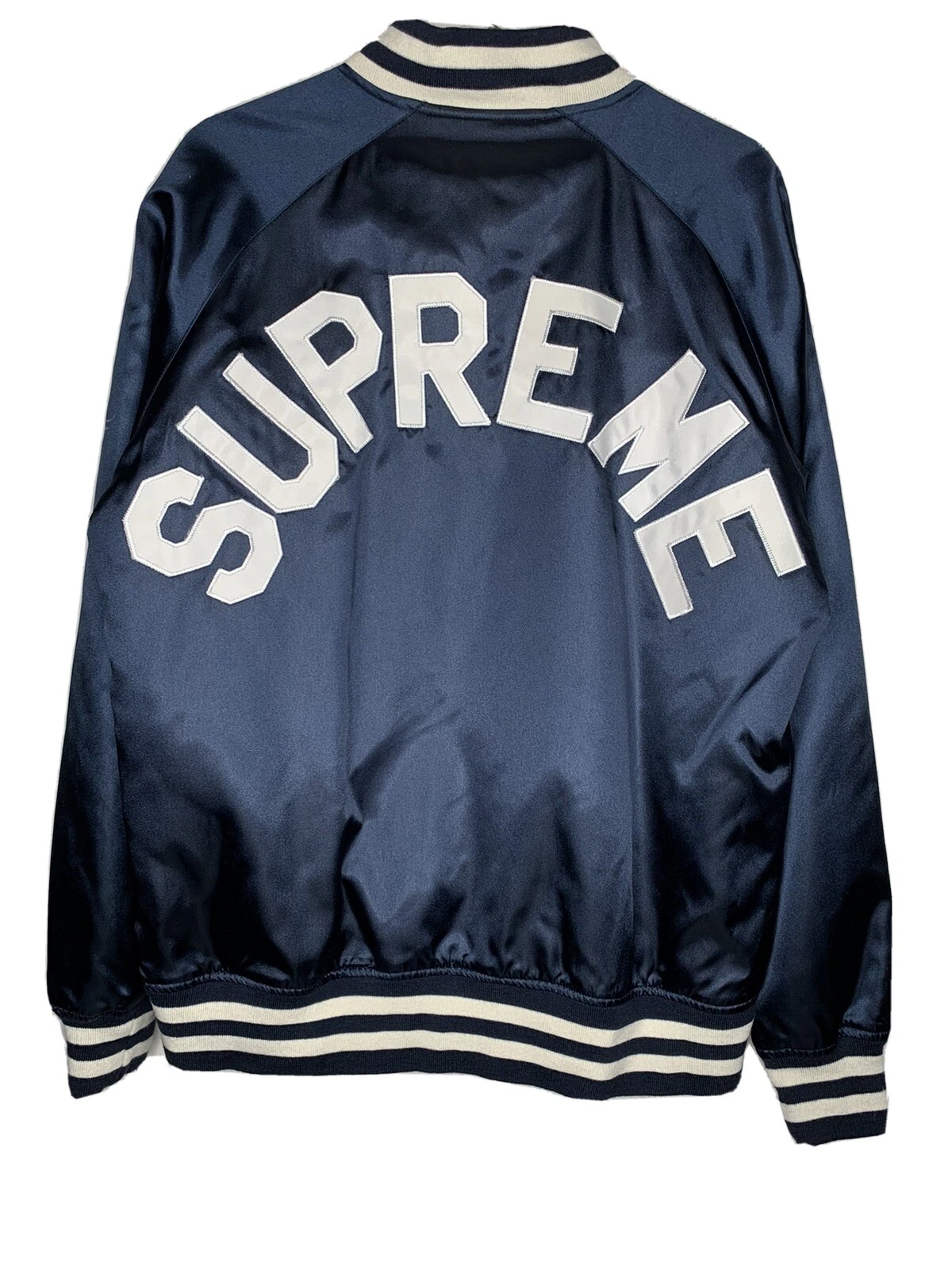 Veste satin Supreme Champion bleu marine SS13 boîte universitaire relief logo 