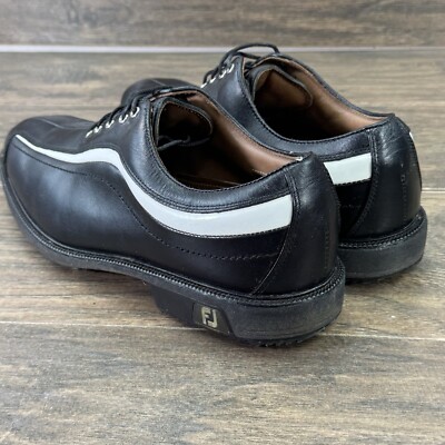 Footjoy Icon Golf Shoes Mens 12 M Black Leather Optiflex Split Toe