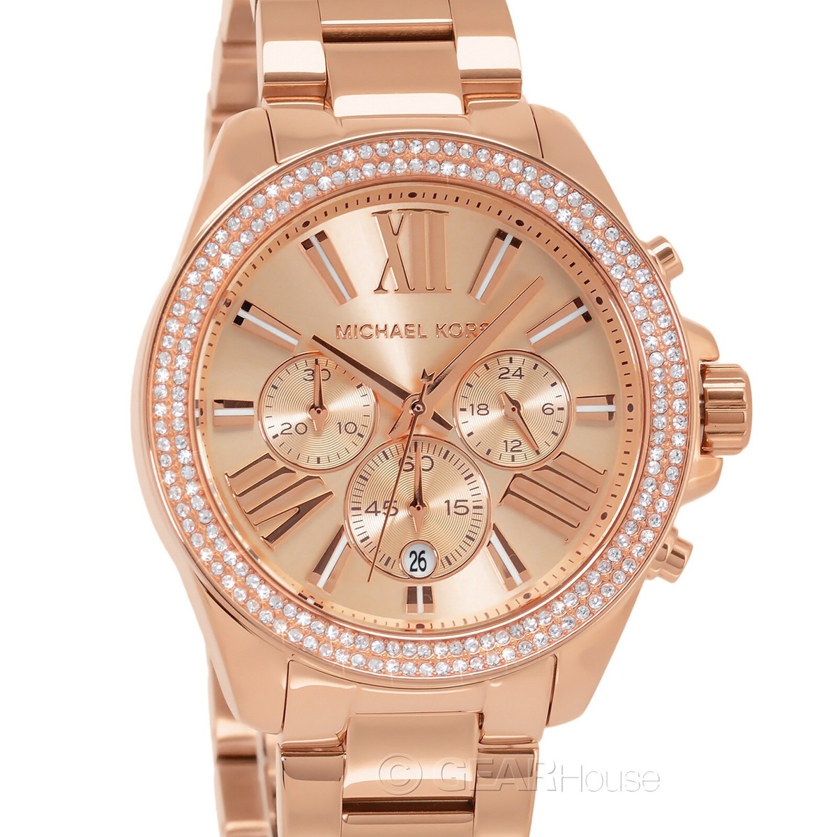 Michael Kors Wren Womens Rose Gold Chronograph Watch
