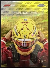 2025 Topps Chrome F1 Lewis Hamilton Helmet Yellow /75 HC-2 Logofractor Ferrari