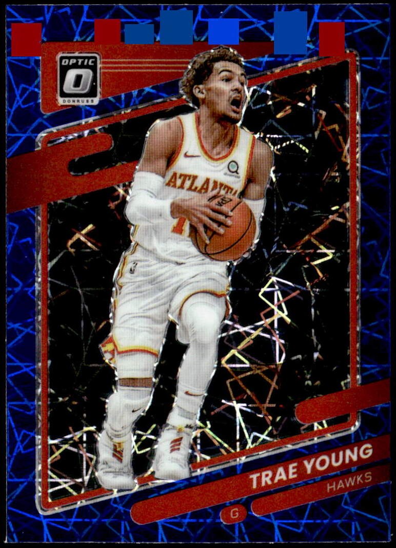 2021-22 Donruss Optic #51 Trae Young Blue Velocity F3