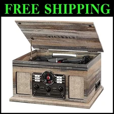 The Quincy 6-in-1 Bluetooth Record Player & Multim