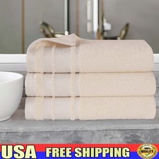 Hays 100 Cotton Plush Bath Towel Set Quick Dry Soft Absorbent 3 Piece Ivory New