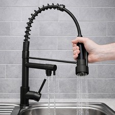 Kitchen Sink Mixer Tap Pull Out Spray Chrome Black Standard Premium Faucet UK