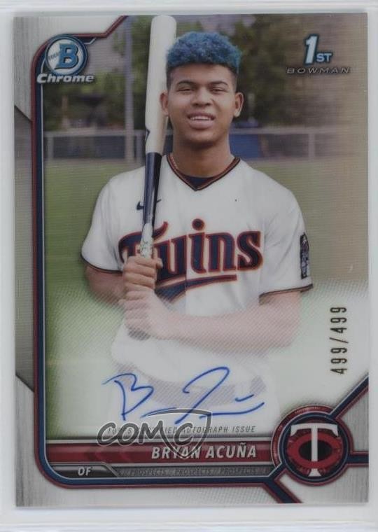 2022 Bowman Chrome Prospect Auto Refractor 499/499 Bryan Acuna #CPA-BA Auto 2s2