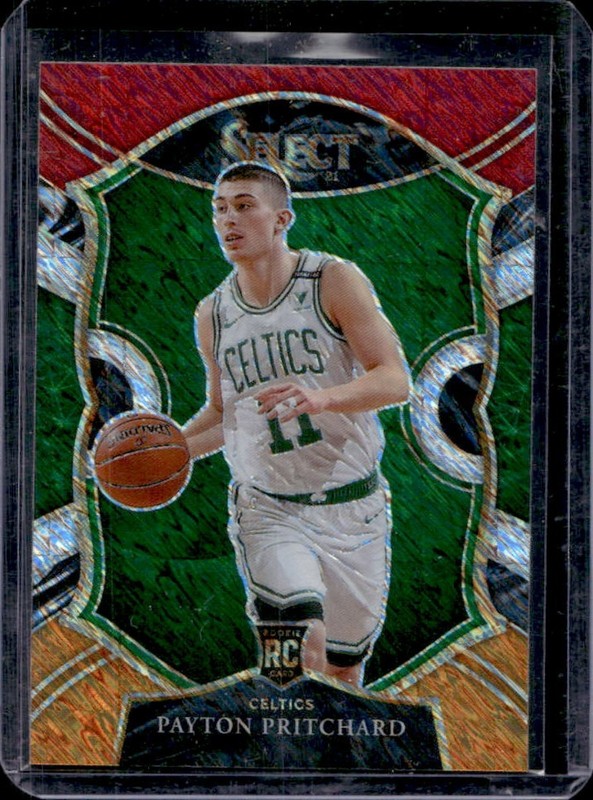 2020-21 Panini Select Payton Pritchard RC Red White Orange Shimmer Concourse #86