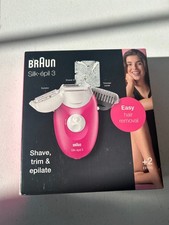 Image of 🔥 Braun Silk-épil SE3-410 Corded Epilator Hair Removal + 2 Extras – Pink 💖
