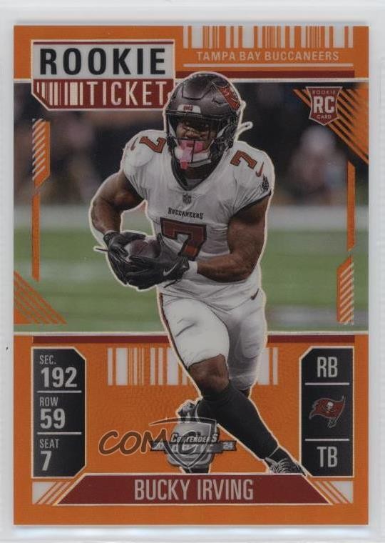 2024 Panini Contenders Optic Ticket Orange Prizm /75 Bucky Irving #67 Rookie RC