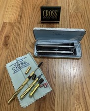 CROSS STERLING SILVER LADIES BALLPOINT PEN 0.9mm MECHANICAL PENCIL SET REFILL