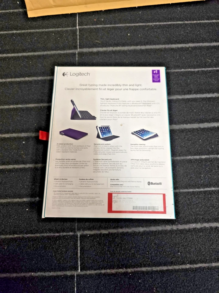 Logitech Ultrathin Keyboard Folio for Tablet / iPad Mini-Purple Case - Image 4 of 4