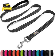 Dog Leash 6 FT Padded Handle Nylon Reflective Dogs Leashes for Medium Dogs Black