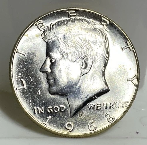 1968 D Kennedy Half Dollar  - 40% SILVER - CHOICE BU !  Cheap Shipping Too!