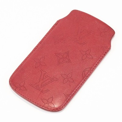 Louis Vuitton Mahina Leather Phone Pouch Case Red iPhone M60556 LV