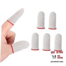 Controller Finger Thumb Sleeve, 5 Pack Mobile Gaming Finger Sleeve Silver/Red
