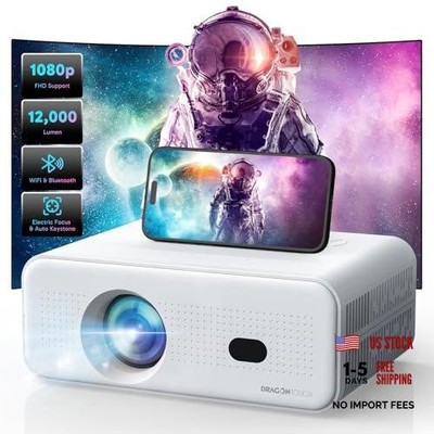 Electric Focus Mini Projector with 5G WiFi and Bluetooth, Support FHD 1080P