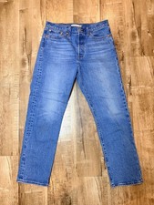 Levi's Wedgie Women's Blue Denim Jeans High Rise Button Fly Straight