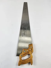 Vintage Henry Disston D-23 26” Hand Saw 12 TPI Fine Crosscut Wheat Handle USA