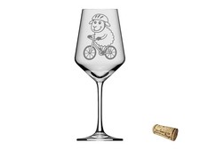 Weinglas Puppa Schaf auf Fahrrad spülmaschinenfest elegant und vielfältig
