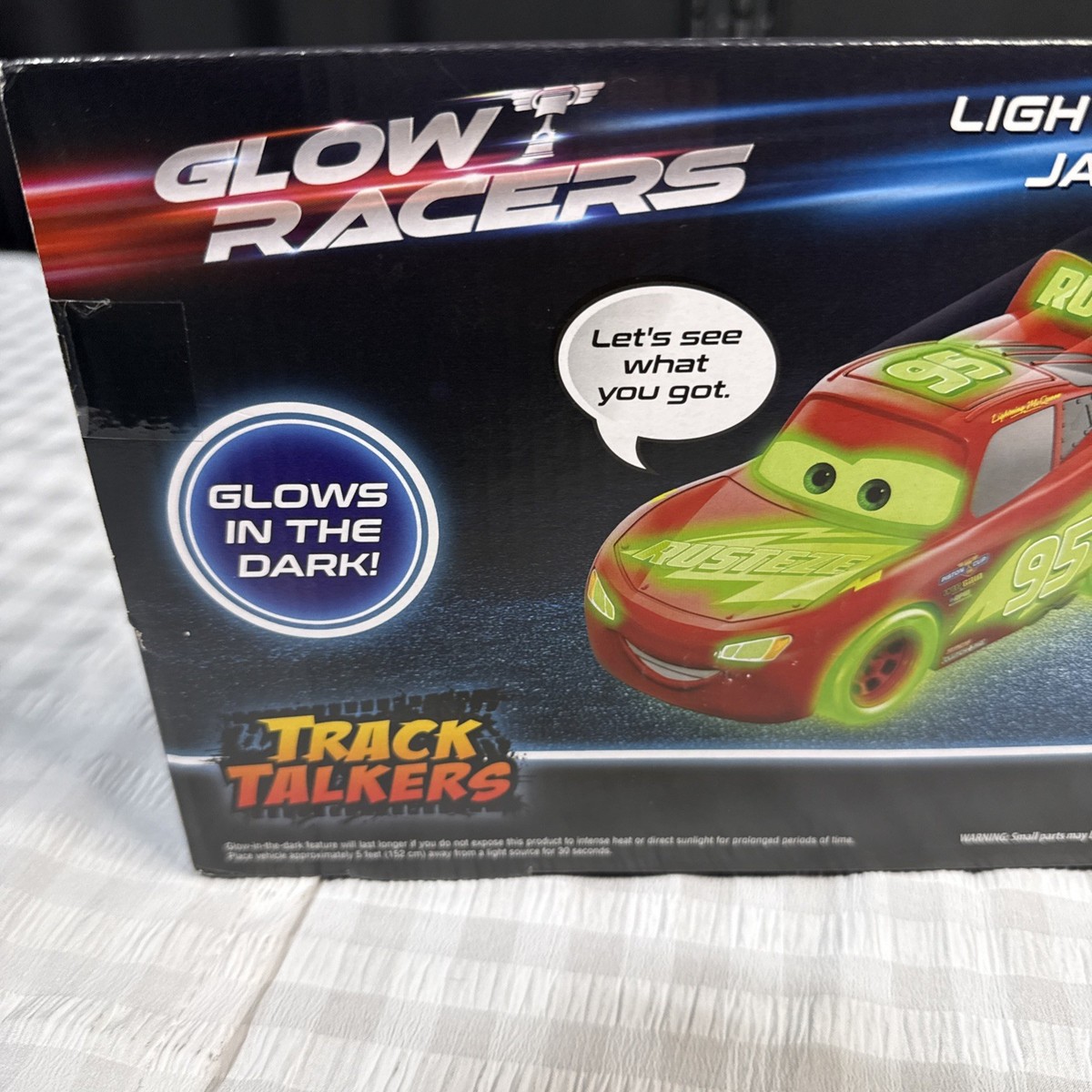 NEW! Disney Cars Glow Racers LIGHTNING MCQUEEN & JACKSON STORM